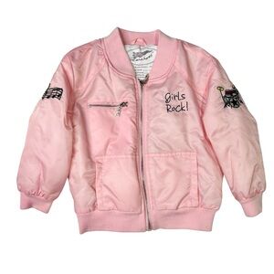 Pink Girls Rock Bomber Jacket
